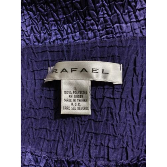 Vintage 90s Y2K Rafael Womens Purple Crinkle Blouse Size Large Purple - Picture 2 of 4